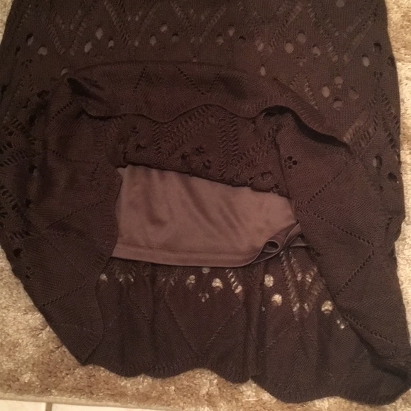 NWT Lapis Sweater knit crochet brown skirt M - Picture 7 of 7